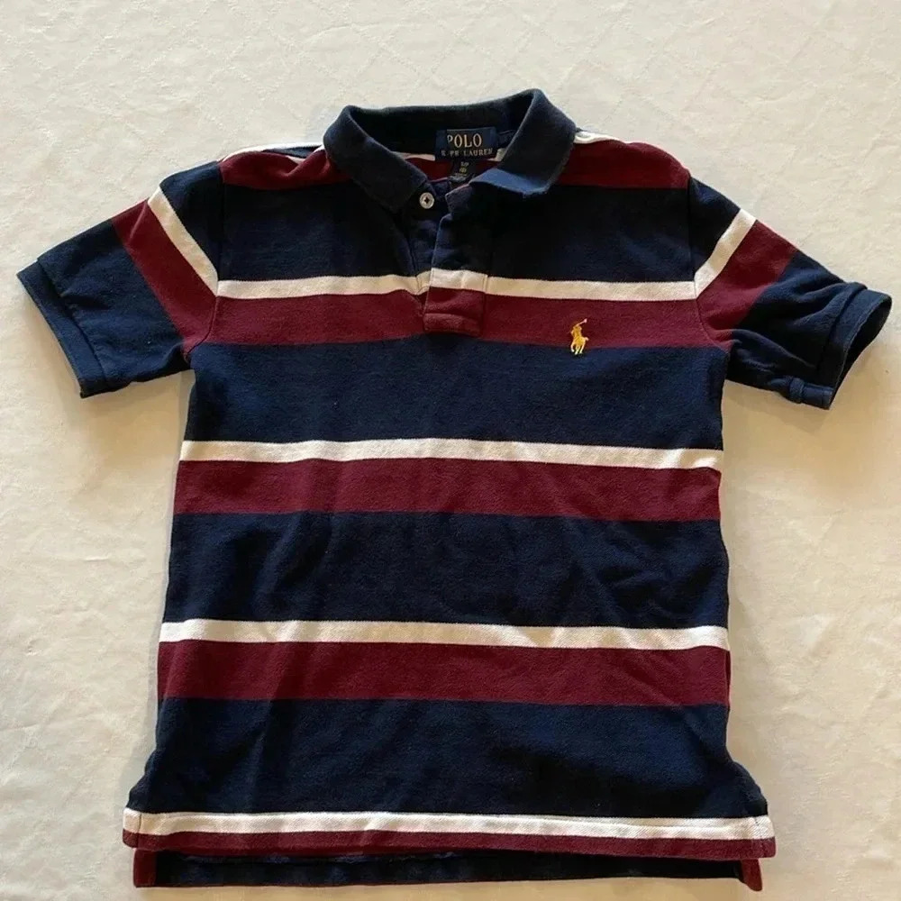 Polo‎ Ralph Lauren Boys polo rugby striped small size 8 EUC